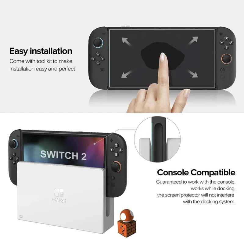 2/3PCS Protective Glass For Nintendo Switch Tempered Glass Screen Protector for Nintendos Switch 2 Oled Accessories Film
