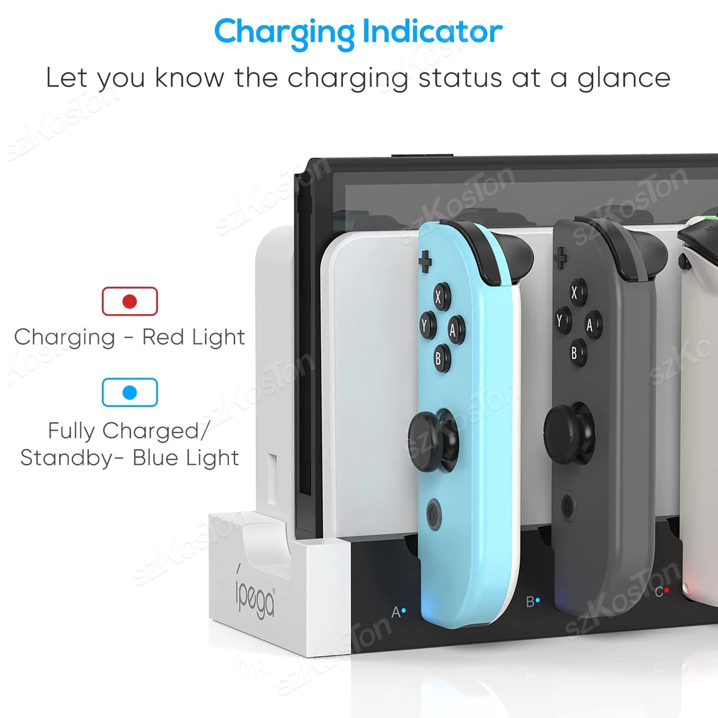 Controller Charger Dock Compatible with Nintendo Switch OLED Joycons Charging Stand Station for Nintendo Switch Accessories