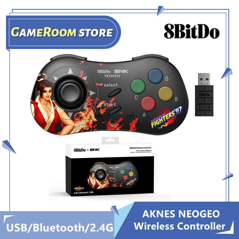 AKNES 8BitDo NEOGEO Wireless Controller Gamepad for Windows Android NEOGEO mini Classic Joystick Officially Licensed by SNK