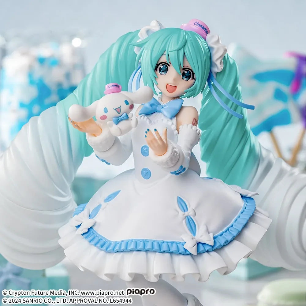 SEGA Hatsune Miku Anime Miku Cinnamoroll White Dress Action Figures Model Figurine Original Figuarts Decoration Collection Toys