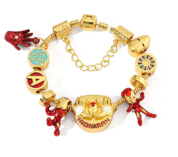 Marvel Iron Man Gold Bracelet with Charms (17cm)