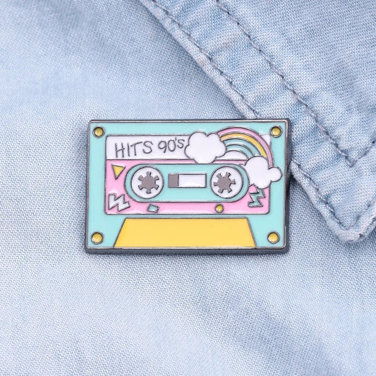 Rainbow Cassette Tape 90s Nostalgia Brooch