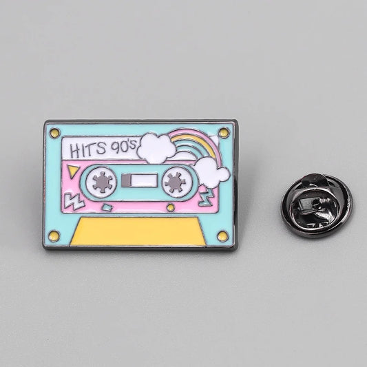 Rainbow Cassette Tape 90s Nostalgia Brooch