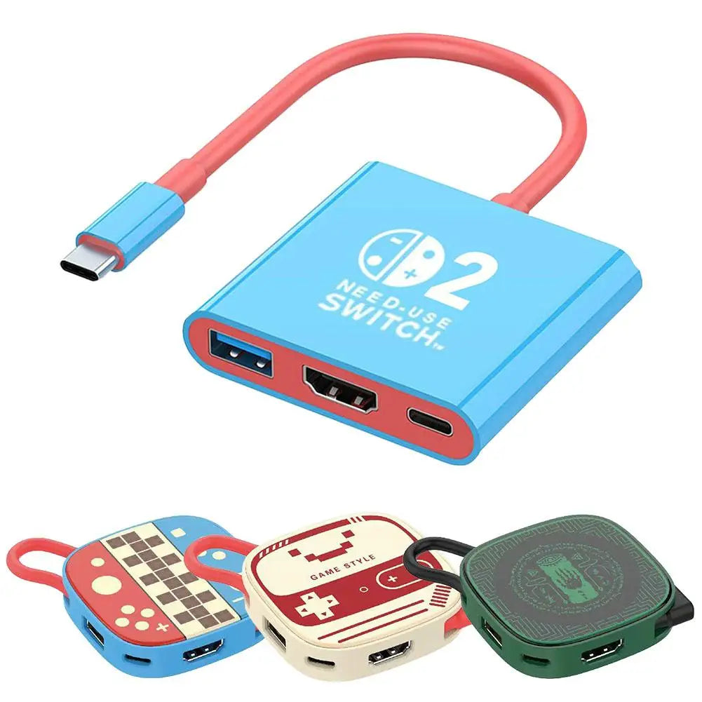 2nd Generation Type C Docking Station 3 in 1 For Switch2 4k 60Hz USB3.0 5Gbps PD-100W Power For Game Console Screen Casting Game