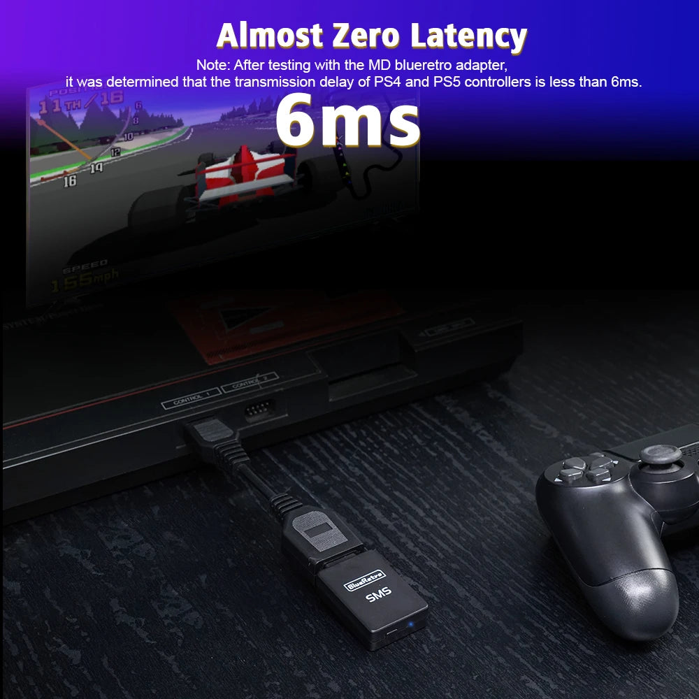 RetroScaler BlueRetro Wireless Game Controller Adapter for SMS Sega Mater System Console