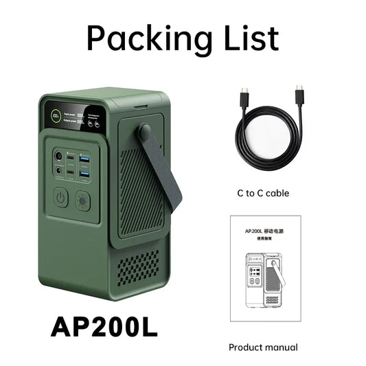 60000mAh Portable Power Station 200W 192Wh Fast Charging Power Bank External Battery for Outdoor Camping Generator Power Supply