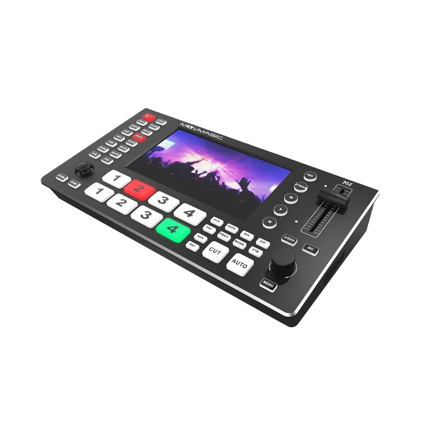 MOVMAGIC M4 5.5 Inch 2HDMI(4K/60P) Input 5CH Video switcher with 4HDMI&1USB Input,USB 3.1 Stream,Support PTZ/USB/SD.