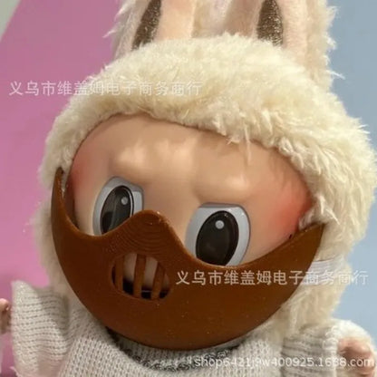 For/Cloth Labubu Doll Diy Terror Mask Halloween Set 17cm V1 V2 V3 Vinyl Doll Mp5 Metal Bag Doll Accessories