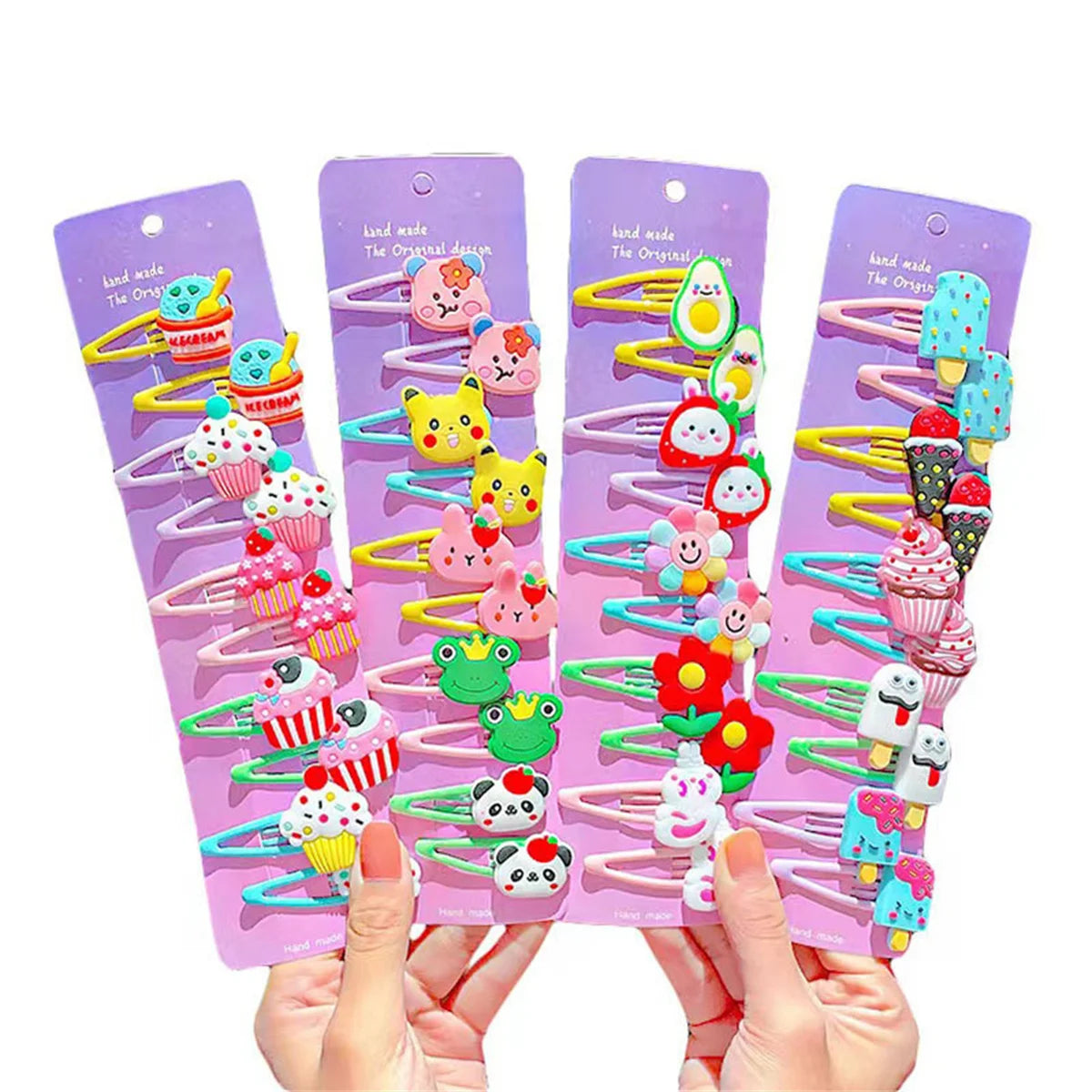 10PCS/Set New Girls Cute Cartoon Ice Cream Unicorn Hairpins Kids Lovely Hair Clips Barrettes Headband Fashion Hair Accessories