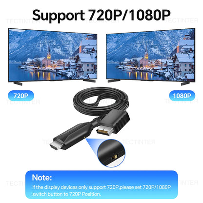 For PS2 HDMI-Compatible Converter Adapter Supports for PlayStation 2/PS1 Display Modes HDTV PC Full HD Cable Adapter Accessories
