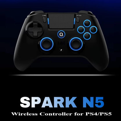 Original QRD Spark N5 Wireless Controller for PS5 PS4 PS3 IOS Android PC Hall 8-color LED lights Vibration effect PS5 Gamepad