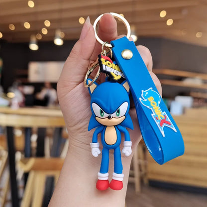 Sonic Anime Silicon Cute Cartoon Figure Keychains Kawaii Pendant Bag Charms Key Ring Friends Couple Jewelry Gift Fashionable