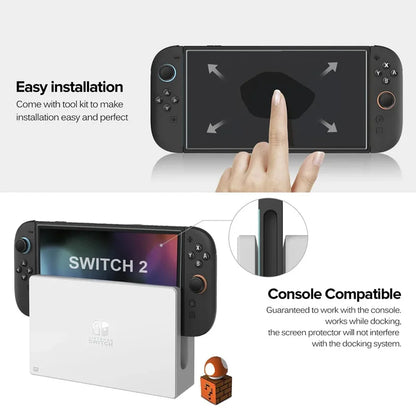 2/3PCS Protective Glass For Nintendo Switch Tempered Glass Screen Protector for Nintendos Switch 2 Oled Accessories Film