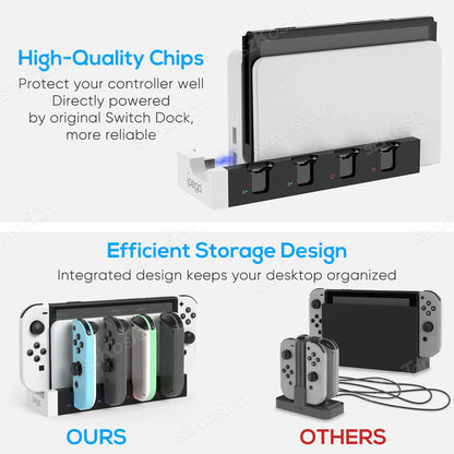 Controller Charger Dock Compatible with Nintendo Switch OLED Joycons Charging Stand Station for Nintendo Switch Accessories