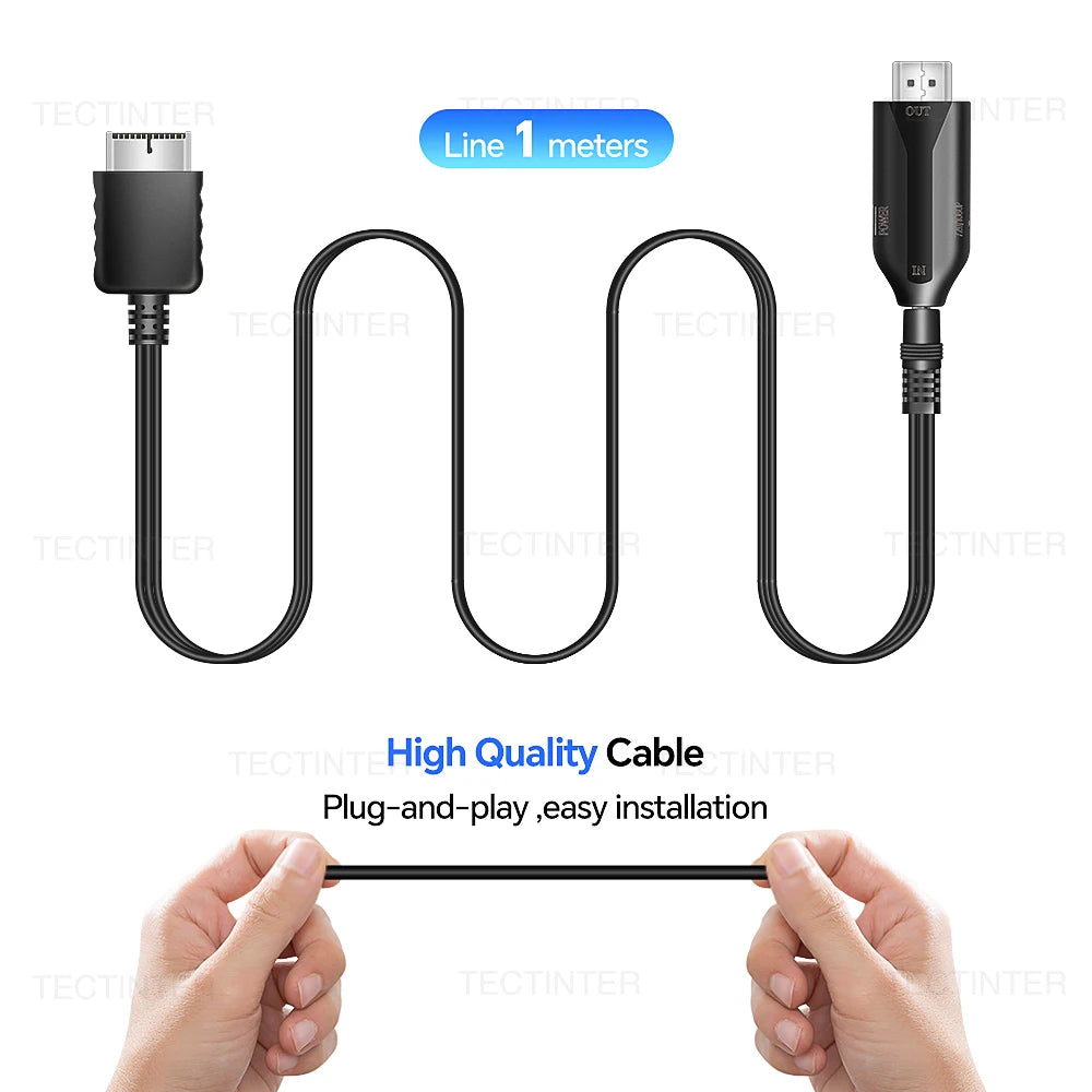 For PS2 HDMI-Compatible Converter Adapter Supports for PlayStation 2/PS1 Display Modes HDTV PC Full HD Cable Adapter Accessories