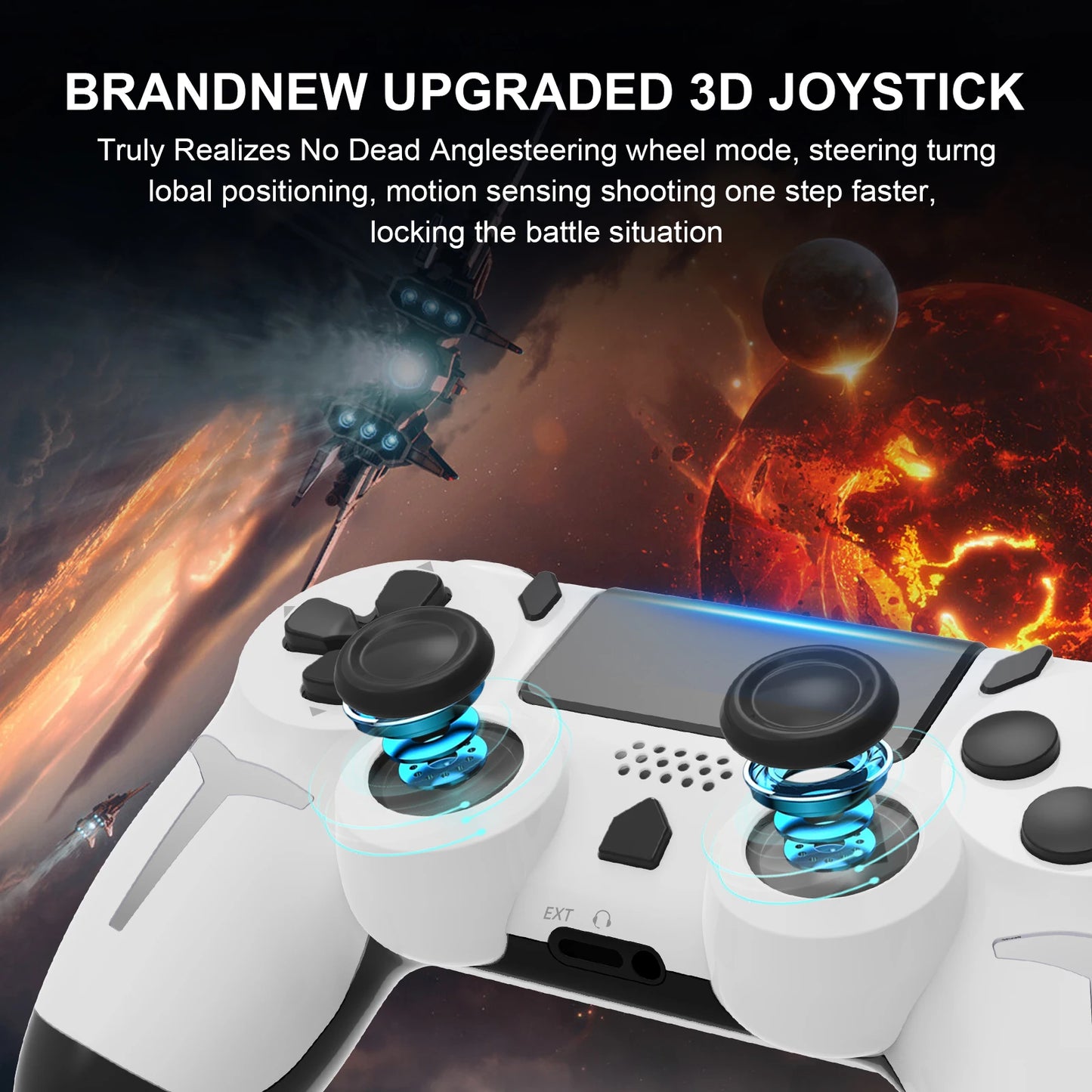 GAMINJA Wireless Gamepad 6-axis Gyroscope Dual Vibration With touch pad For PS4 PS3 Console Computer PC Bluetooth Controller