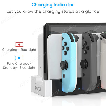 Controller Charger Dock Compatible with Nintendo Switch OLED Joycons Charging Stand Station for Nintendo Switch Accessories