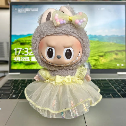 17cm Cute Mini Plush Doll'S Clothes Outfit Accessories For Korea Kpop Exo Labubu Idol Dolls Tops And Pants Clothing Diy Kid Gift