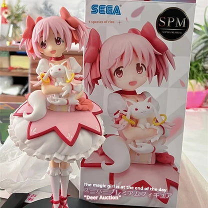 Original Genuine 17cm Sega Kaname Madoka Tamaki Iroha Anime Action Pvc Figure Model Doll Toy Figurine Collectiable Ornament