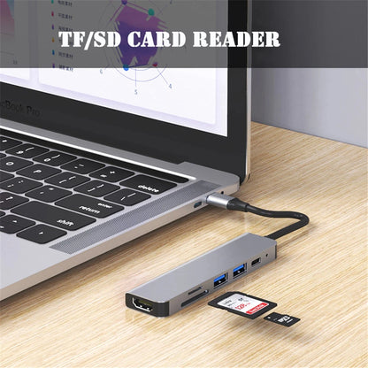 6 in 1 USB HUB C type-c HUB USB C to USB 3.0 HDTV-Compatible Dock for MacBook Pro For Nintendo Switch USB-C Type C 3.0 Splitter
