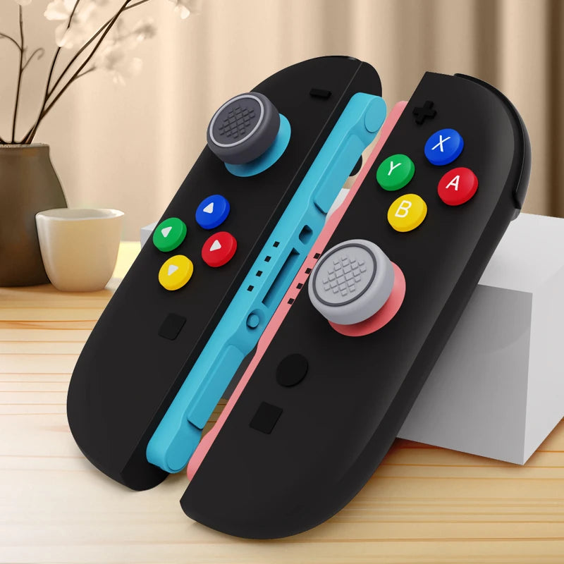 Thumb Button Grips Caps for NS Switch 2 Joysticks Controller Silicone Cap+Button Sticker Set For Switch/Switch OLED Accessories