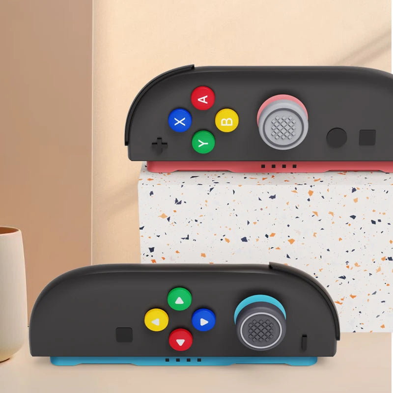 Thumb Button Grips Caps for NS Switch 2 Joysticks Controller Silicone Cap+Button Sticker Set For Switch/Switch OLED Accessories