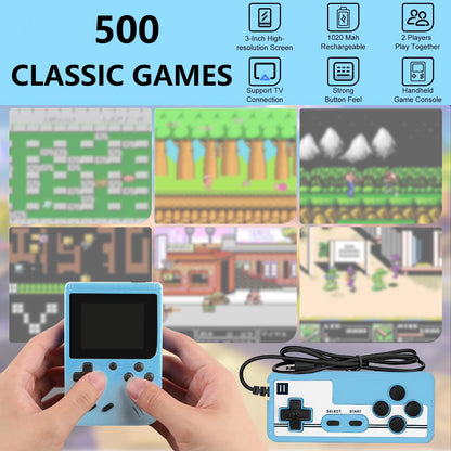 Retro Handheld Game Console with 500 Classical FC Games-3.0 Inches Screen Portable Video Game Consoles, Handheld Video Games