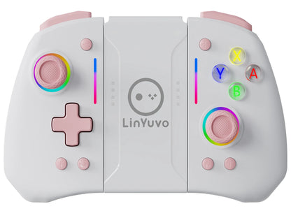 LinYuvo Wireless Joystic for Switch/OLED Support Wake up, Gyro Axis, Turbo, Dual Vibration with dazzling Lights KS42