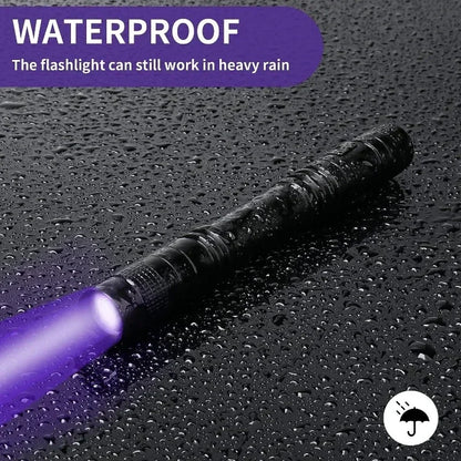 395nm UV Flashlight Ultraviolet Torch With Pen Clip Portable Violet Light Pet Urine Scorpion Detector UV Lamp Use AAA Batteries