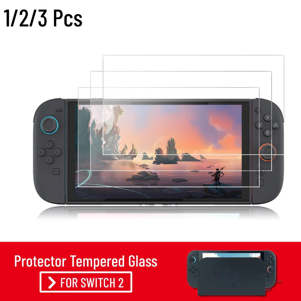 9H Screen Protector for Switch 2 HD Tempered Glass Anti-Scratch Clear Protective Film for NS 2 Accessories