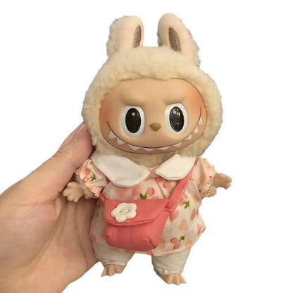 17cm Cute Mini Plush Doll'S Clothes Outfit Accessories For Korea Kpop Exo Labubu Idol Dolls Tops And Pants Clothing Diy Kid Gift
