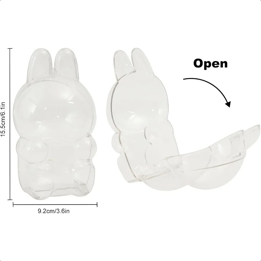 Protective Case for LABUBU Clear Figure Display Bag with Keychain Plastic Protective Cover Storage Transparent PVC Bag Hanging