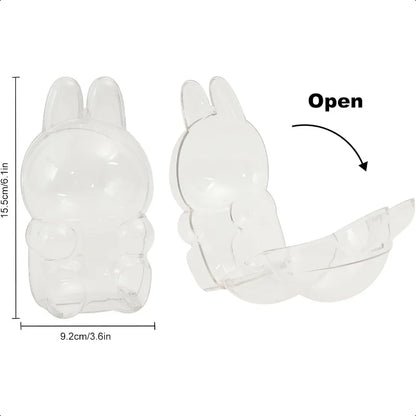 Protective Case for LABUBU Clear Figure Display Bag with Keychain Plastic Protective Cover Storage Transparent PVC Bag Hanging