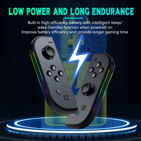 FORswitch Wireless for Joy-Con Controller RGB Small Handle with Colored Lights Left And Right for NS Host