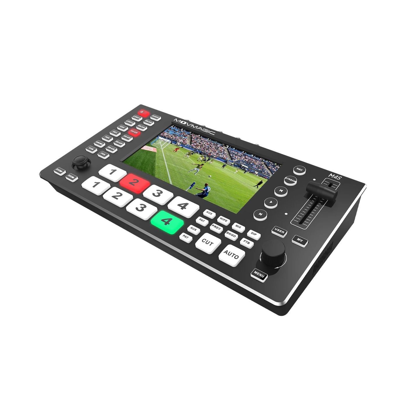 MOVMAGIC M4S 5.5 Inch (4K/60P) Input 5CH Video switcher with 4HDMI&4SDI 1USB Input,USB 3.1 Support PTZ/USB/SD.