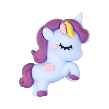 5/10Pcs Silicone Beads Cartoon Unicorn 3D Focal Beads Jewellery Making DIY Beaded Pen Keychain Bracelets Jewelry Accessories
