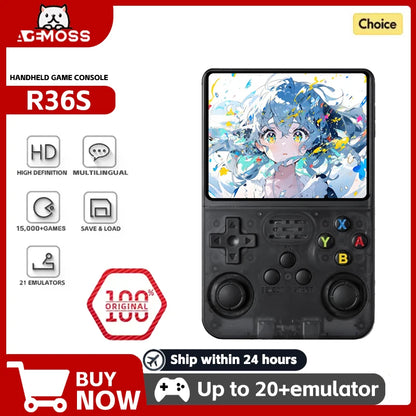 R36S open-source retro handheld video game console Linux system 3.5-inch IPS screen portable pocket video player 64GB 128GB gami