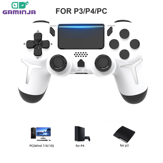 GAMINJA Wireless Gamepad 6-axis Gyroscope Dual Vibration With touch pad For PS4 PS3 Console Computer PC Bluetooth Controller
