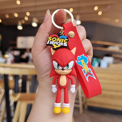 Sonic Anime Silicon Cute Cartoon Figure Keychains Kawaii Pendant Bag Charms Key Ring Friends Couple Jewelry Gift Fashionable