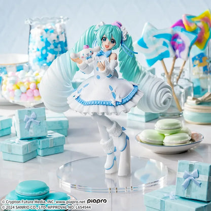 SEGA Hatsune Miku Anime Miku Cinnamoroll White Dress Action Figures Model Figurine Original Figuarts Decoration Collection Toys