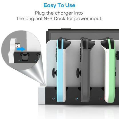 Controller Charger Dock Compatible with Nintendo Switch OLED Joycons Charging Stand Station for Nintendo Switch Accessories