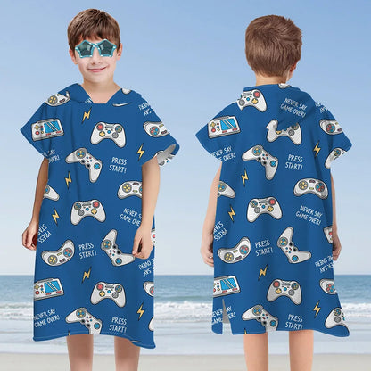 Baby Cartoon Printing Bathrobe Girls Unicorn Beach Towel Boy Shark Dinosaur Bath Towel Kids Hooded Cape Towel Children Bath Item