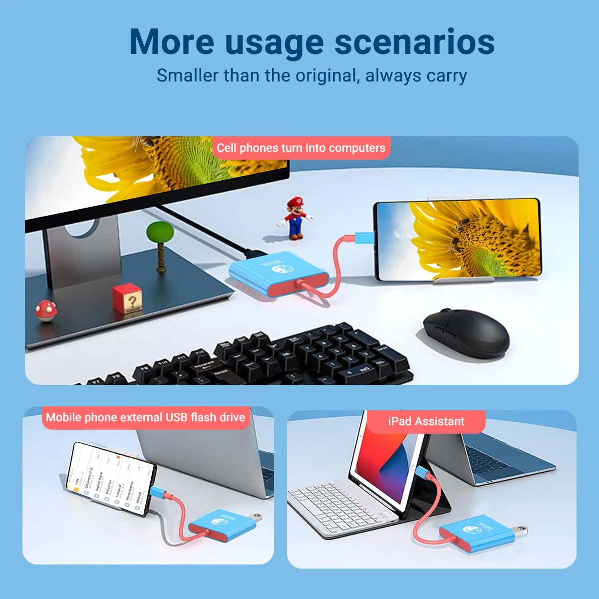 Gopala Portable TV Dock Charging Docking Station with HDMI and USB 3.0 Port Replacement Base Dock Set for Nintendo Switch OLED