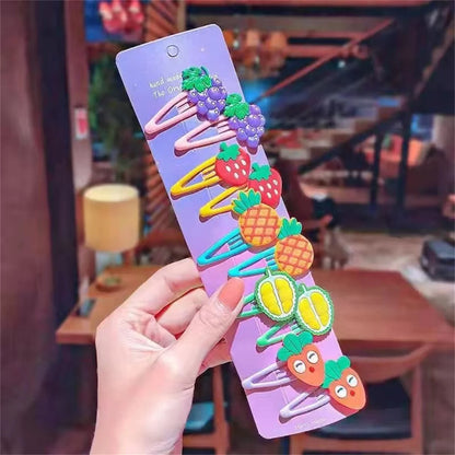 10PCS/Set New Girls Cute Cartoon Ice Cream Unicorn Hairpins Kids Lovely Hair Clips Barrettes Headband Fashion Hair Accessories