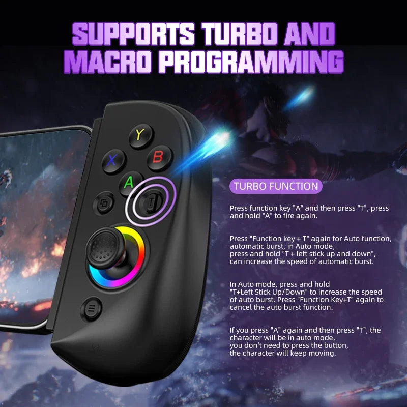 Bluetooth-Compatible Android Gamepad Telescopic Tablet Game Controller for PC PS4 Switch iOS Mobile Joystick with Hall Trigger
