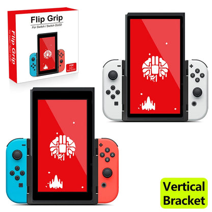 Grip Flip Vertical Bracket for Nin-tendo Switch OLED/Switch Game Console, Adaptive Vertical Screen Game,Switch Bracket Holder