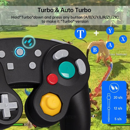 Bluetooth-Compatible Gamecube Controller For NS Switch 2/Switch Console Gamepad For Steam/Andriod/PC Joystick with Turbo Functio