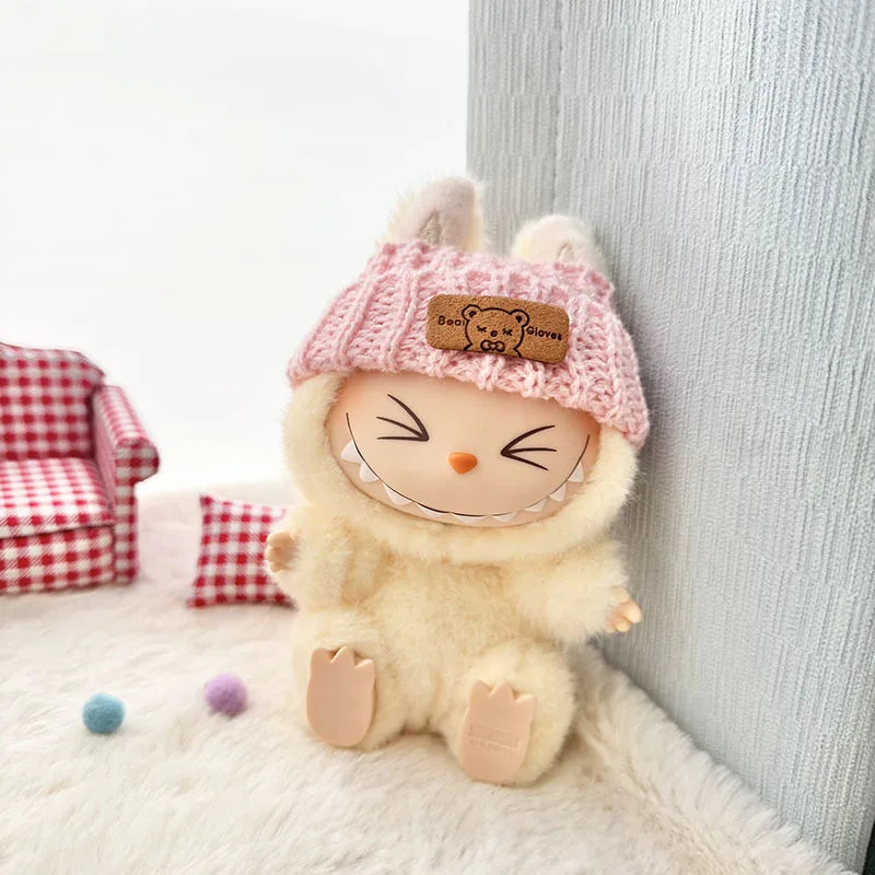 Doll clothes for Labubu Outfit V1 V2 V3 17cm Dolls Sitting Accessories Glasses Clothing Designer Kids Gift Sweater Hat Bag Set