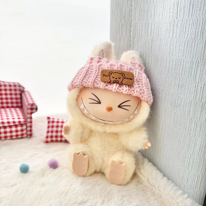 Doll clothes for Labubu Outfit V1 V2 V3 17cm Dolls Sitting Accessories Glasses Clothing Designer Kids Gift Sweater Hat Bag Set