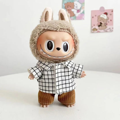 17cm Cute Mini Plush Doll'S Clothes Outfit Accessories For Korea Kpop Exo Labubu Idol Dolls Tops And Pants Clothing Diy Kid Gift